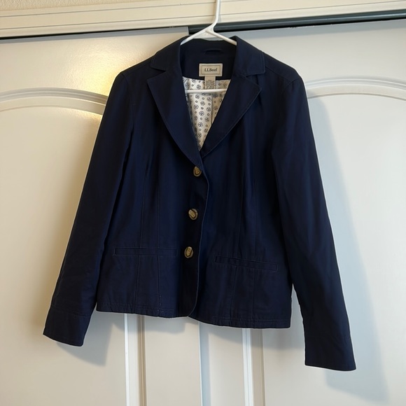 Women’s LL Bean Blue Blazer Jacket  - Size 12 - Picture 2 of 11